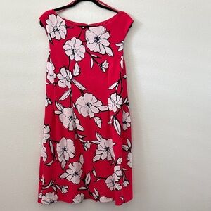 Jessica Howard Pink Floral Cap-Sleeve Midi Dress